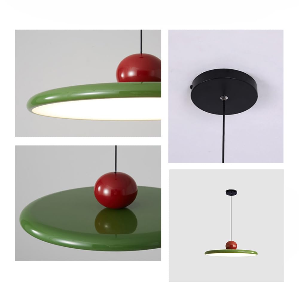 Lampadario Moderno UFO – Lampada a Sospensione LED 36W Dimmerabile,Altezza Regolabile con 3 Temperature di Colore,Plafoniera in Acrilico e Metallo per Sala da Pranzo,Soggiorno,Caffè (Verde)