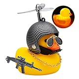 wonuu Rubber Duck Bike Bell, Yellow Duck Car Ornaments Squeeze Duck Dashboard Decorations Kids Bicyc