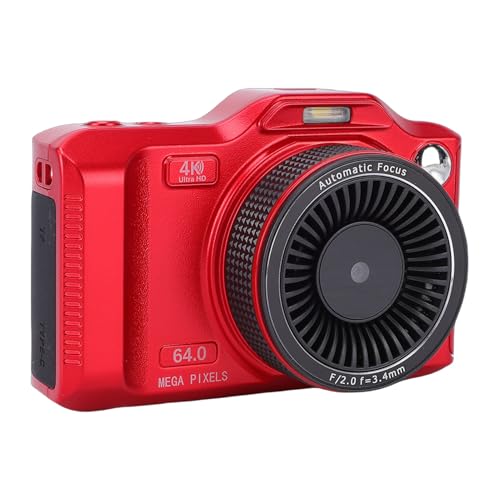Dpofirs Cámara Digital 4K 64MP Dual Lens Compacta Roja miniatura 1