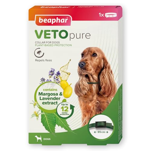 Beaphar, VETOpure Flea Collar for Dogs, Plant-Based Protection, Repels for up to 12 Weeks