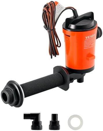 SEAFLO 10 Series Portable Livewell Aerator Kit - 12V, 350 GPH Bait Pump With Hose & Tube, Turns Any Cooler Into A Livewell