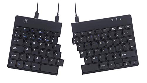 R-Go Split Teclado con Cable USB - Compacto Mini Teclado - Español QWERTY u0096 Divisible - Delgado Teclado de computadora para Apple Mac, iMac, MacBook Pro/Air, Mac Mini, PC de Escritorio de Windows, Lap