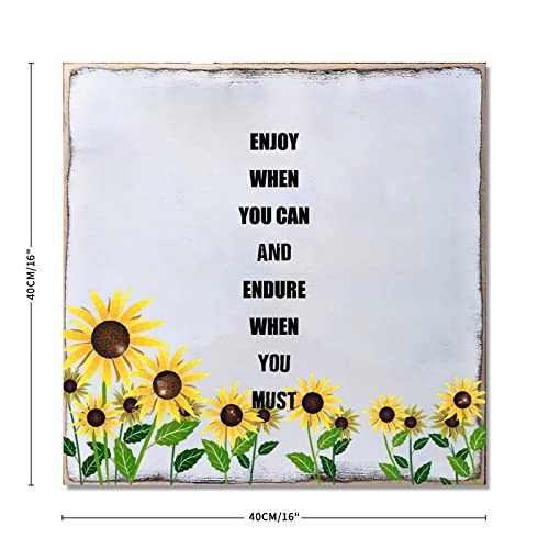 Plaque bois tournesol à offrir : cadeau crémaillère rustique idéal