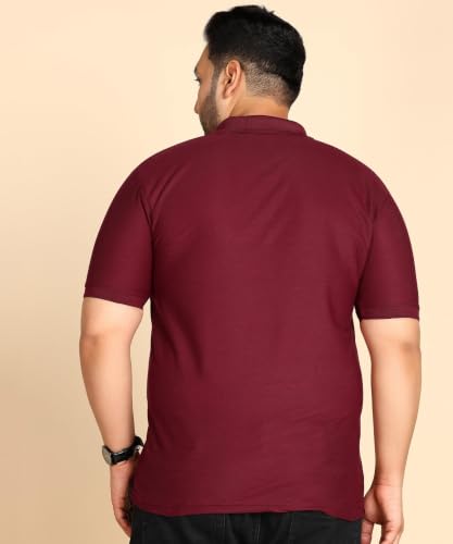 Image of INKKR Plus Size Solid Men's Polo Neck T-Shirt