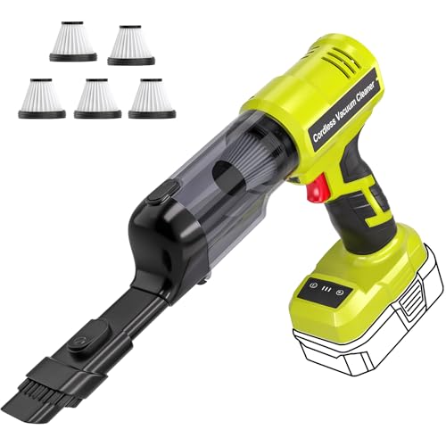 Adisipsoarin Cordless Vacuum Cleaner for Ryobi 18V Battery, Electric Handheld Vacuum Cleaner with 105AW Powerful Suction, Portable Vacuum Cleaner for Floor, Carpet, Car, Home (Battery Not Included)