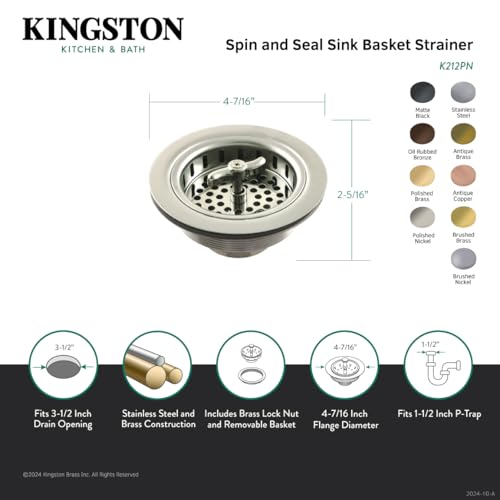 Colador para Fregadero Spin and Seal, Latón Antiguo miniatura 3
