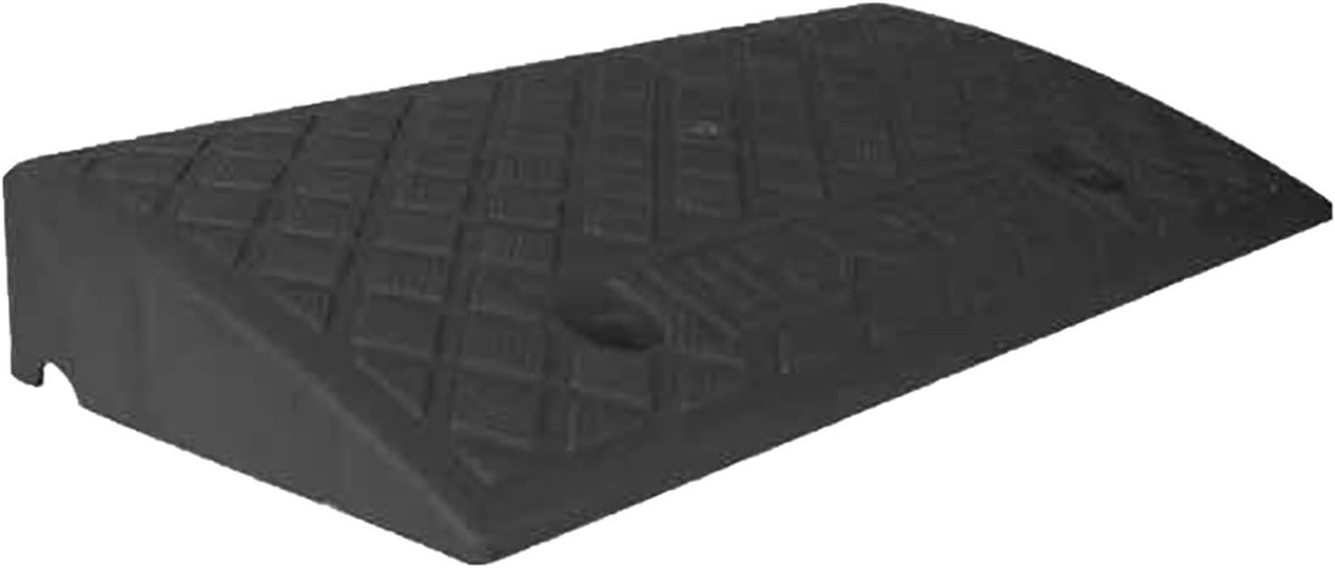 SIXRUN Uphill Speed Bumps Steps, Heavy Duty Plastic Traffic Calming Device with Anti Slip Surface and High Visibility Black Yellow Color for Garage Driveway School Mall (Yellow/13.5cm)