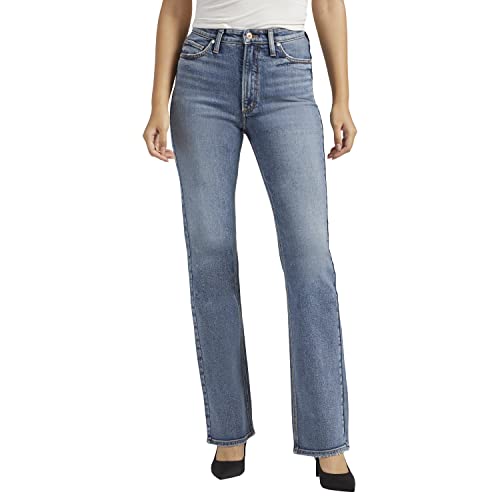 Silver Jeans Co. Women's 90s Vintage High Rise Bootcut Jeans - Legacy, Med Wash SOC293, 26W x 31L
