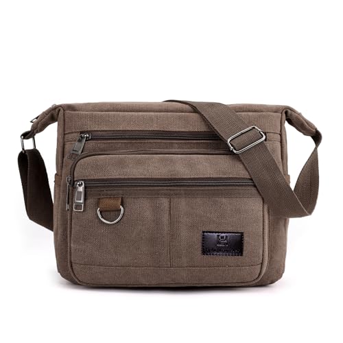 Canvas Shoulder Bag with RFID Wallet