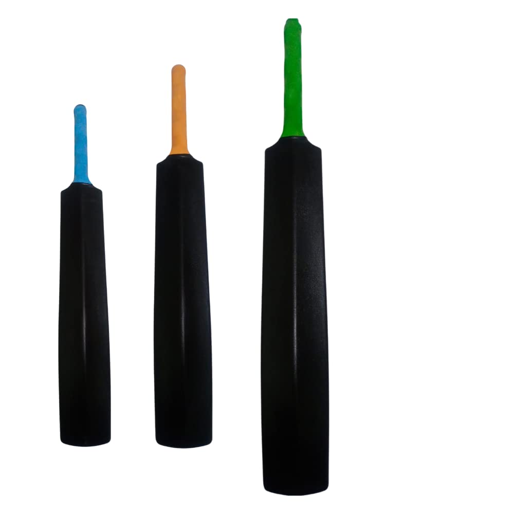 SRT 2 in 1 Hard Plastic PVC Cricket Bat Only for Soft Balls for Kids (Set of 3, Multicolor)