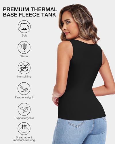 Image of Thermal Underwear Tank Top Fleece Shirt Cami Sleeveless Thermal Top Warm Undershirt Base Layer Women Cold Weather