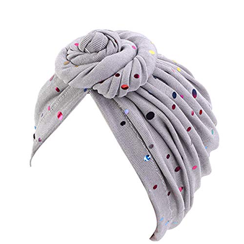 HZUX Fashion Hijabs for Women Muslim Soft Head Headwear India Hat Cancer Chemo Turban Wrap Scarf Cap Grey
