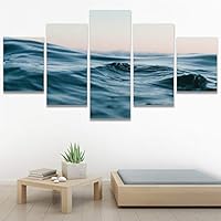 SIGNWIN 5 Panel Canvas Wall Art Aerial Beach Beach Coastal Cool Minimalism Multicolor Photography Relax/Calm for Home Decorations Ready to Hang - 60