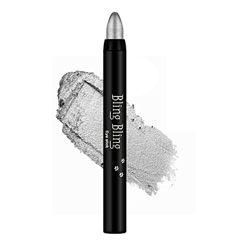 Eyeshadow Pen, Grey Glitter Eyeshadow Stick, Highly Pigmented Eye Shadow Pencil Crayon, Glitter Eyeliner Pencil