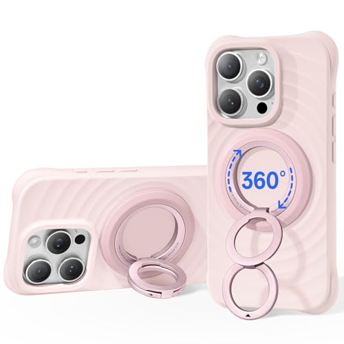 SYNCWIRE Phone Ring Holder Grip for MagSafe, 360° Rotation Magnetic Cell Phone Grip Stand Two-Sided Magnetic Compatible with iPhone 17 16 15 14 13 12 Pro Max fits MagSafe Accessories