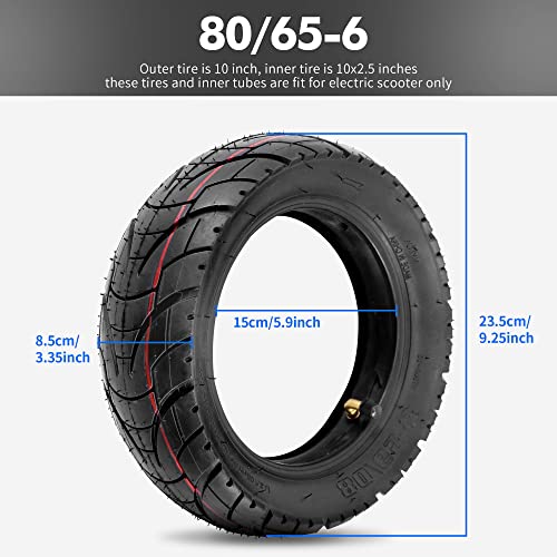 Htbcchb 80/65-6 Scooter Tire Off-Road, 10 Inch Replacement Thickened Pneumatic Tyres 80/65-6 For Electric Scooter E-Bike Tires Inner Tubes For Motorcycle (City Road) #TOP5