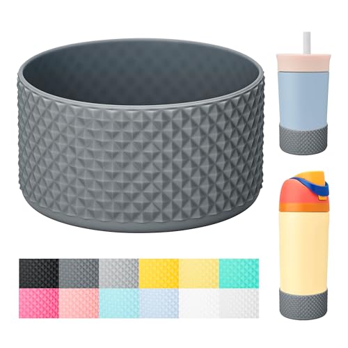 Bluwing Silicone Boot for Owala Kids Water Bottle 14/16 oz(Deep Gray)