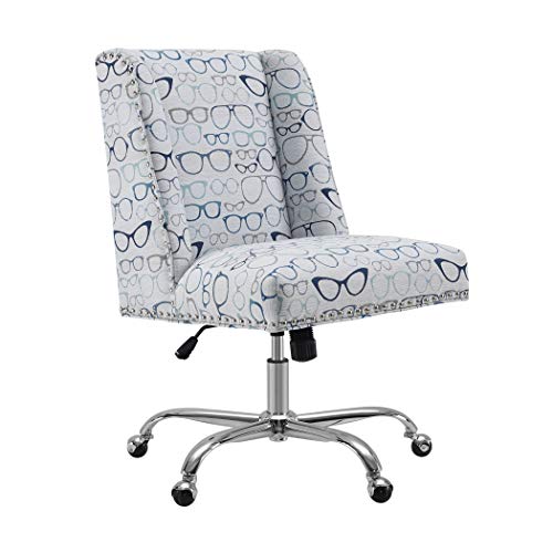 Linon Home Décor Brookville Glasses Office Chair, Ivory