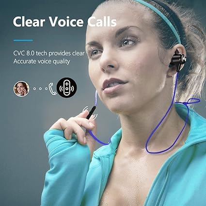 UXD Cuffie Bluetooth, Auricolari Senza Fili, Auricolari Bluetooth con CVC 8.0 Microfono Incorporato, 20 Ore di Tempo di Utilizzo, IPX7 Impermeabili, Cuffie Sport per Corsa