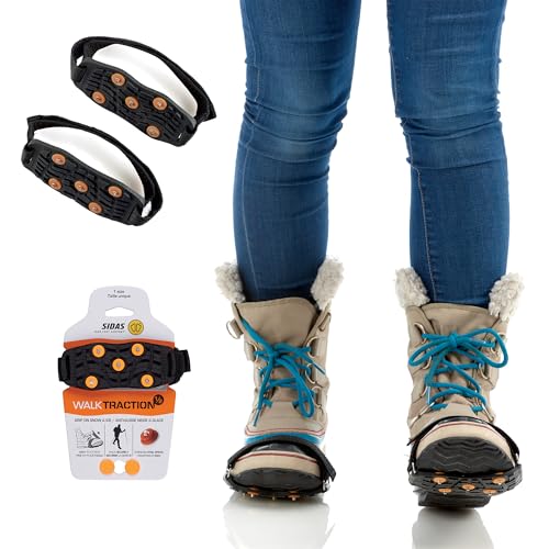 Sidas Walk Traction - Crampón para Caminata de Nieve/Hielo Unisex, Negro