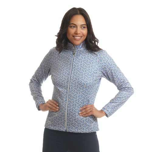 Island Green Womens Leaf Print Windstopper Top Layer Sweatshirt, Stone, M UK