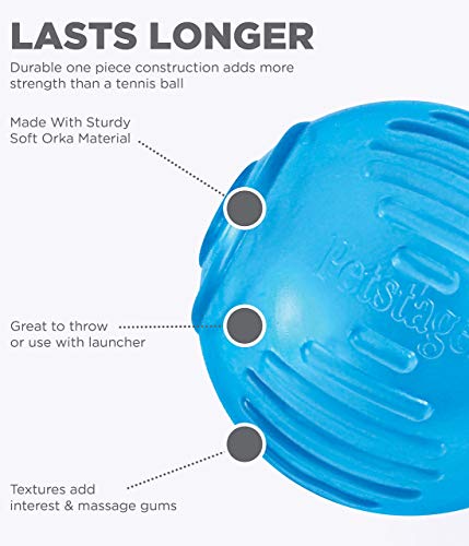 Petstages Orka Tennis Ball Treat-Dispensing Dog Chew Toy, Royal Blue
