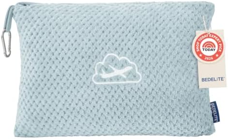 BEDELITE Travel Blanket with Bag, Jacquard Fleece Blanket 65"x40", Blue