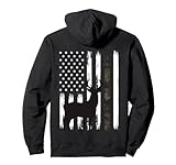 Whitetail Deer Hunting Hunter Buck Camo American Flag USA Pullover Hoodie