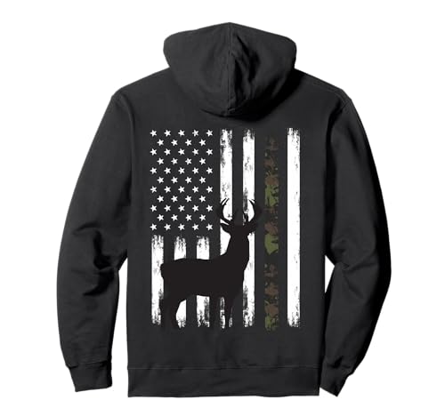 Whitetail Deer Hunter Buck Camo USA Hoodie