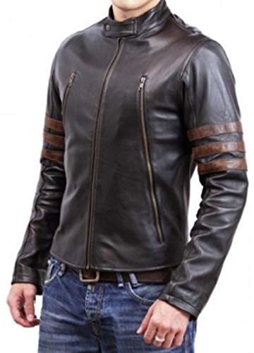 Wolverine X Men Origins Real Genuine Leather Jacket Mens Biker Motorcycle Bomber Napa Leather Jacket