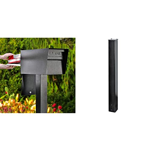 Mail Boss 7526 Mail Manager Street Safe Locking Security Mailbox, Black & 7121, Black In-Ground Mounting Post, 43 X 4 X 4 Inches, For Use With Mailbox #TOP11