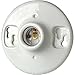 Leviton 9875 Porcelain Outlet Box Mount, Incandescent Ceiling Lampholder, Keyless, White
