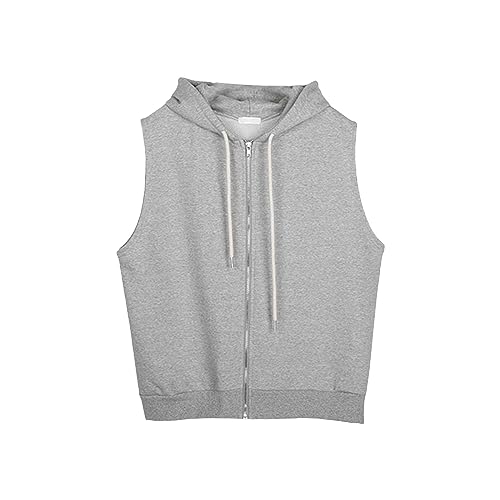 Gilet à capuche pour femme sans manches, sweat à capuche décontracté, couleur unie, avec...