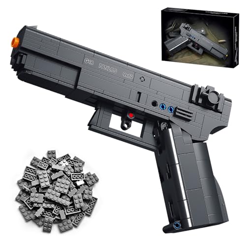LQPFBSM Gun 1:1 G18 Building Block Set 336 Pcs Military Pistol Series Building Set Home Decor Display Gift for Adults Teens