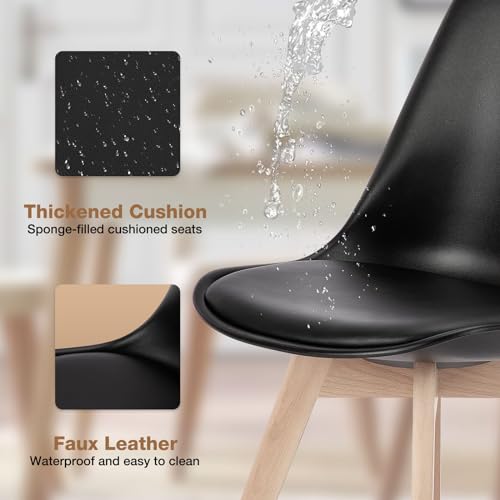 image for OLIXIS Dining Chairs Set of 4, PU Leather Upholstered Kitchen Chairs w