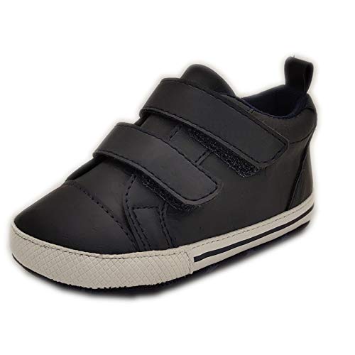 Baby Boys Shoes with PU Fabric Non-Slip Soft Sole Walkers Sneakers(Navy,18month)