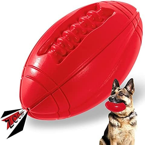 Durable Dog Squeaky Toys for Aggressive Chewers, Apasiri Dog Squeaking Interactive Toys Tough Dog Chew Toys Ball for Medium and Large Breed, Squeaky Chew Toys for Large Dogs Red Cover