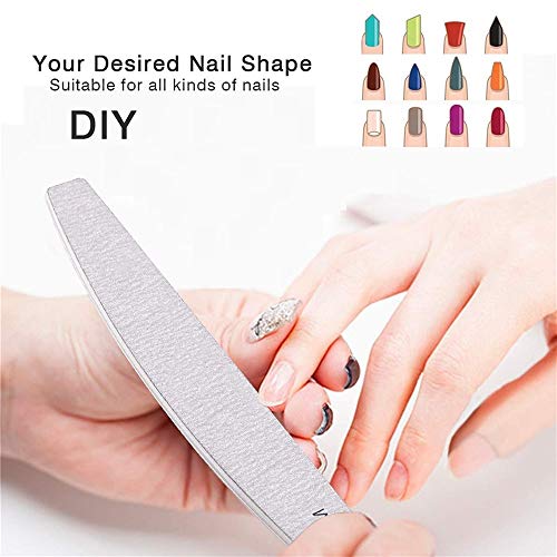 Yonthy 10Pcs Professional Nail File 100/180 Half Moon Sandpaper Nail Sanding Blocks Grinding Polishing Manicure Care Tools Manicure Pedicure Beauty Tool #TOP5