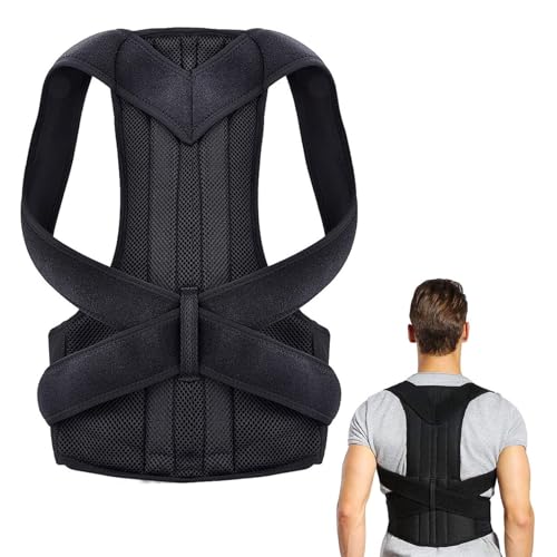 LDBKLGHJ Supporto Lombare - Correttore Posturale Spalle e Schiena, Busto Ortopedico Lombare, Raddrizza Schiena e Spalle, Fascia Posturale per una Schiena Dritta, Taglia 2XL, Colore Nero