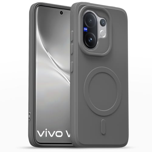 Image of Pikkme Back Cover for Vivo V60 / V60e 5G / Vivo T4 Pro Soft Matte Silicone Mag-Safe Design (Mag-Safe Not Support) Camera Protection | Slim Fit Bumper Cover (Grey)