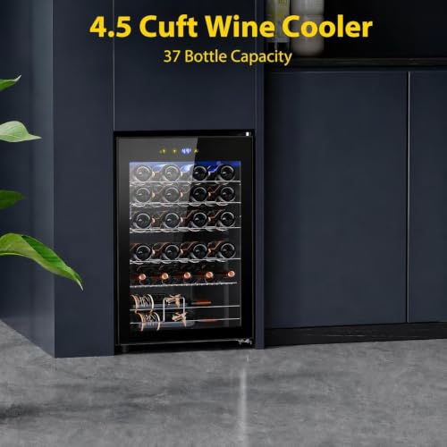 Image of Electactic 37-Bottle Freestanding Wine Cooler Refrigerator, 4.5 Cu. Ft