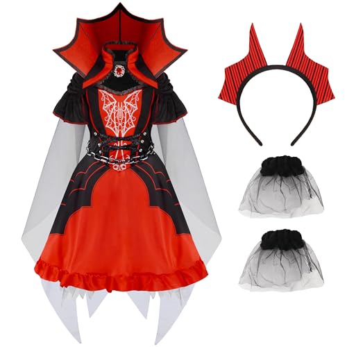 Disfraz de Vampiro Rojo Oscuro para Niñas Halloween miniatura 3