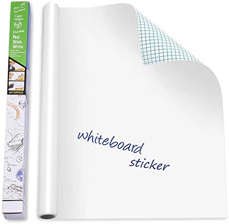 17.7″ X 78.7″ Large Whiteboard Sticker,Dry Erase Board Self Adhesive Wall White Board Sticker,Wall Decal Wall Paper White Boards Decals for Kids Education & DIY Works School Home Office Drawing