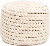 Abio Baumwollseil 6mm 10m Baumwollkordel Paketschnur Kordelband Bindfaden Baumwollschnur Strick Natur Weiß Tau Haus Garten DIY Dekoration
