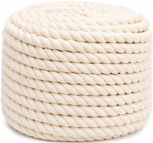 Abio Baumwollseil 4mm 50m Baumwollkordel Paketschnur Kordelband Bindfaden Baumwo