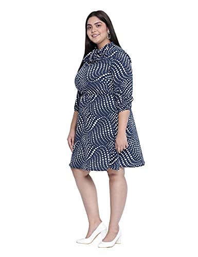 Image of oxolloxo Plus Size Printed Tie Knot Dress