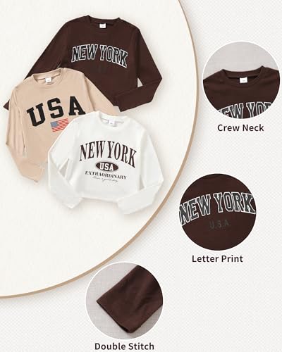 Girls Long Sleeve T Shirts Pack Tween Kids Fall Winter Outfits Teen Clothes Girl Tee Tops4