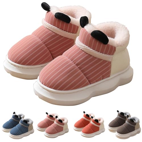Kids Boys Girls Thermal Plush Slippers with Memory Foam Cute Non-Slip Boots Fall Winter Warm Soft Cozy Slippers
