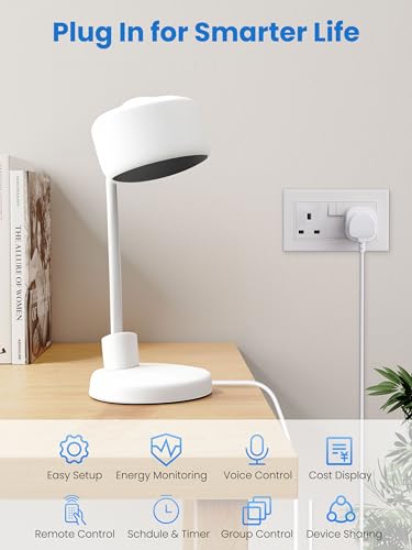 EIGHTREE Smart Plug that Work With Alexa & Google Home, Smart Plug with Energy Monitoring, Mini Smart Socket WiFi Plug, Remote Control, Timer & Schedule Function, 2.4Ghz Wi-Fi Timer Plug, 4 Pack - Image 3