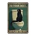 GJXFTPTTBD Black Cat Bathroom Vintage Metal Sign Funny Cats Bathroom Sign Wall Decor Retro Black Cat Metal Tin Sign for Bathroom Living room Bar Coffee For Cat Lovers 12 * 8in